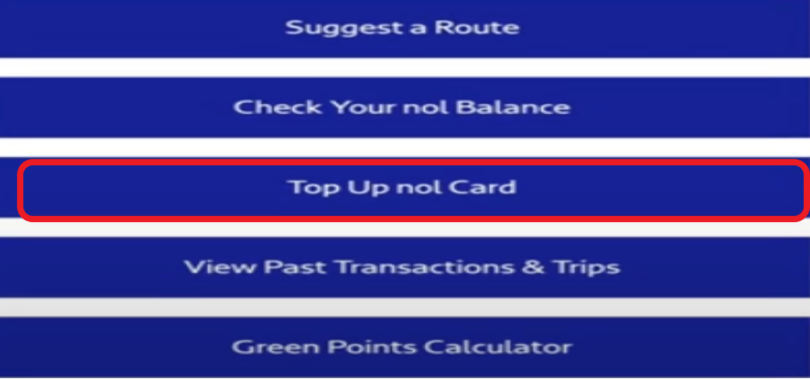 nol card recharge online by rta website and app